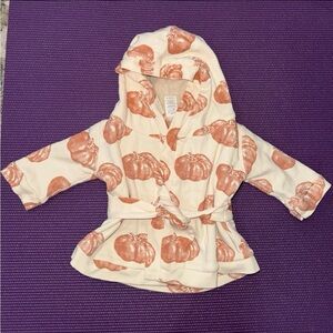Kate Quinn Baby Pumpkin Bath Robe | 100% Organic Cotton | Size 0-12 Months